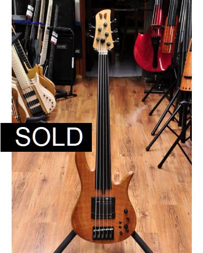 Fodera Monarch Std Special Doctorbass Edition Fretless Ebony Board 5 string 19mm spacing-Oak Neck-Figured Redwood top